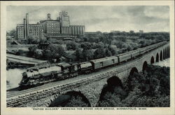 "Empire Builder" Crossing the Stone Arch Bridge Minneapolis, MN Postcard Postcard