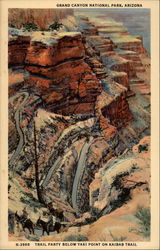 Trail Party Below Yaki Point on Kaibab Trail Grand Canyon National Park, AZ Postcard Postcard