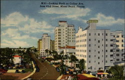 Looking North on Collins Ave. from 63rd Street Miami Beach, FL Postcard Postcard