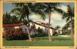 Mediterranean Type Florida Residence Miami Beach, FL Postcard Postcard