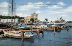 Memorial Pier Bldg. and Yacht Basin Postcard