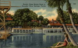 Electric Glass Bottom Boats at Beautiful Silver Springs Florida Postcard Postcard