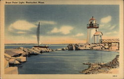 Brant Point Light Nantucket, MA Postcard Postcard