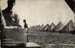 Camp Scene Falmouth, MA Postcard Postcard