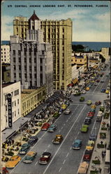 Central Avenue Looking East St. Petersburg, FL Postcard Postcard