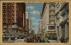 Daily Crowds - Seventh at Broadway Postcard