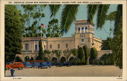 American Legion War Memorial Building, Balboa Park Postcard