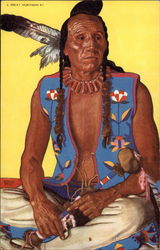 Stalwart Blackfoot Indian Brave Postcard