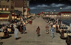 Chair Parade at Night Atlantic City, NJ Postcard Postcard