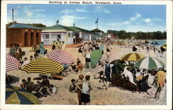 Bathing at Compo Beach Westport, CT Postcard Postcard