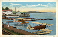 Seaplane and Steamer Landings, The Weirs, Lake Winnepesaukee, N. H Laconia, NH Postcard Postcard