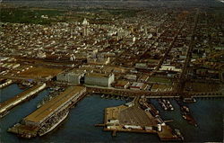 Aerial view of downtown San Diego from the harbor Postcard