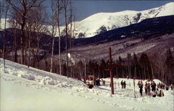 Skiers at the T-Bar Area, Wildcat Pinkham Notch Postcard