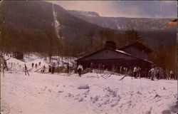 Ski Scene at Stowe Vermont Postcard Postcard