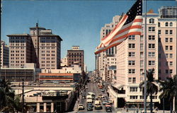 Flagler Street from Biscayne Blvd Miami, FL Postcard Postcard