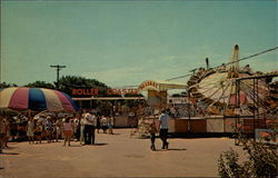 Along the Midway, Beech Bend Park Bowling Green, KY Postcard Postcard