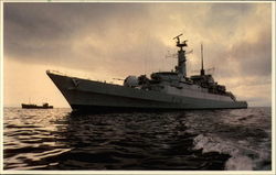 H.M.S. Alacrity, Armed With Exocet and Seacat Missiles Postcard