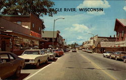 Main Street Eagle River, WI Postcard Postcard