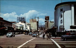 Vine Street from Sunset Boulevard Hollywood, CA Postcard Postcard