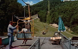 Starting the Ride on the Eagle Top Chairlift Gatlinburg, TN Postcard Postcard