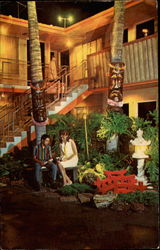 Kona Kai Motel courtyard Postcard