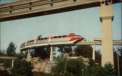 Monorail in Disneyland Postcard