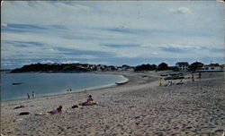 View of Peggotty Beach showing Third Cilff Scituate, MA Postcard Postcard