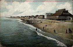 An everyday scene on Moonstone Beach, gathering moonstones Redondo Beach, CA Postcard Postcard