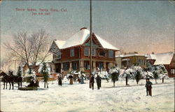 Snow Scene, Jan. 6th, 1907 Santa Rosa, CA Postcard Postcard