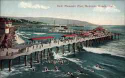 New Pleasure Pier Redondo Beach, CA Postcard Postcard