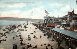 Bath House and Beach Postcard