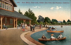 Boat House, Stow Lake, Golden Gate Park Postcard