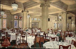 Section of Dining Room, Hotel Stewart San Francisco, CA Postcard Postcard