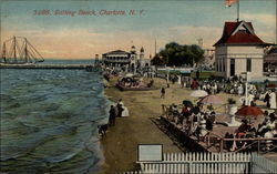 Bathing Beach Charlotte, NY Postcard Postcard