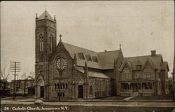 Catholic Church Jamestown, NY Postcard Postcard