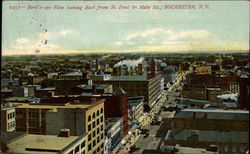 Bird's-eye View Looking East From St. Paul & Main Sts Rochester, NY Postcard Postcard