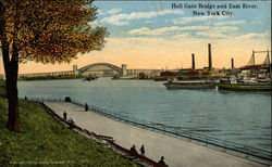 Hell Gate Bridge and East River New York, NY Postcard Postcard