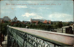 Hawk Street Viaduct showing Capitol and St. Agnes School Postcard