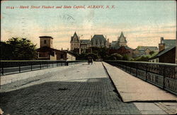 Hawk Street Viaduct and State Capitol Albany, NY Postcard Postcard