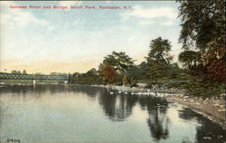 Genesee River and Bridge, South Park Rochester, NY Postcard Postcard