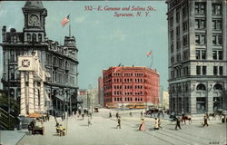 E. Genesee and Salina Streets Postcard