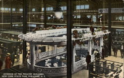 Interior the Poultry Building at New York State Fair Postcard