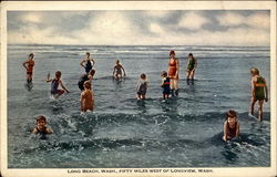 Bathers, Fifty Miles West of Longview, Wash Long Beach, WA Postcard Postcard