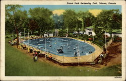 Forest Park Swimming Pool Ottawa, KS Postcard Postcard