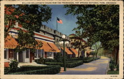 Million Dollar Bath House Row and Promenade Hot Springs National Park, AR Postcard Postcard