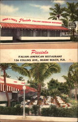 Picciolo Italian American Restaurant Miami Beach, FL Postcard Postcard