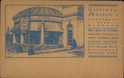 Gertrude Mostow's Luncheons - Teas - Dinner Hollywood, CA Postcard Postcard