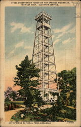 Steel Observation Tower of Hot Springs Mountain Arkansas Postcard Postcard