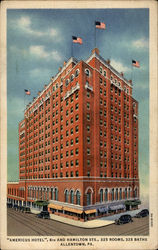 "Americus Hotel", 6th and Hamilton Sts Allentown, PA Postcard Postcard