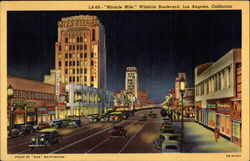 "Miracle Mile," Wilshire Boulevard Postcard